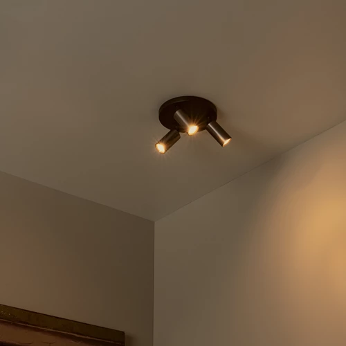 Lucide RITMO - Ceiling spotlight - Ø 18 cm - 3xGU10 (MR11) - Coffee - atmosphere 1